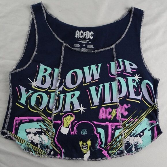 AC DC Blow Up Your Video Crop Top Size XS - Picture 5 of 9